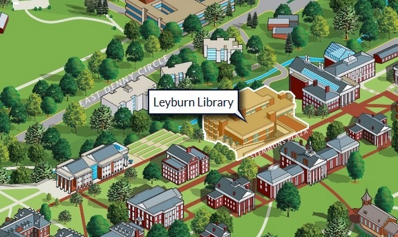 Campus Map Featuring Leyburn Library
